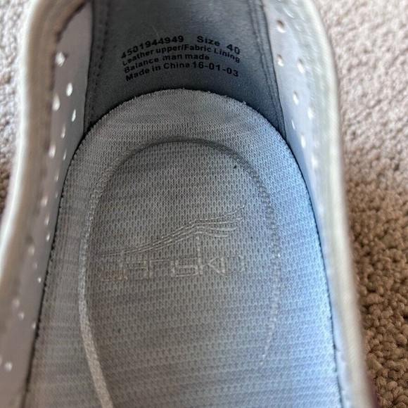 DANSKO Slip On Sz 40 / 9 9.5 Hope Grey Nubuck Leather Purple Strap Mary Jane - Picture 5 of 7